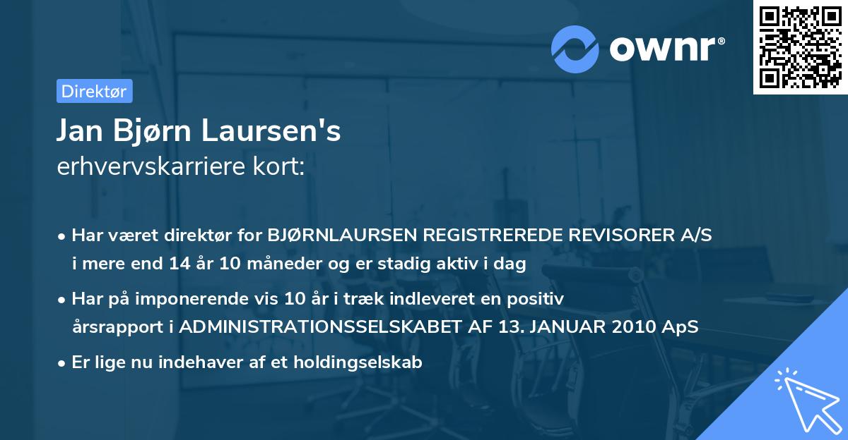 Jan Bjørn Laursen's erhvervskarriere kort