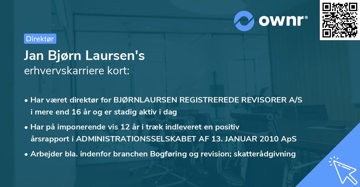 Jan Bjørn Laursen's erhvervskarriere kort