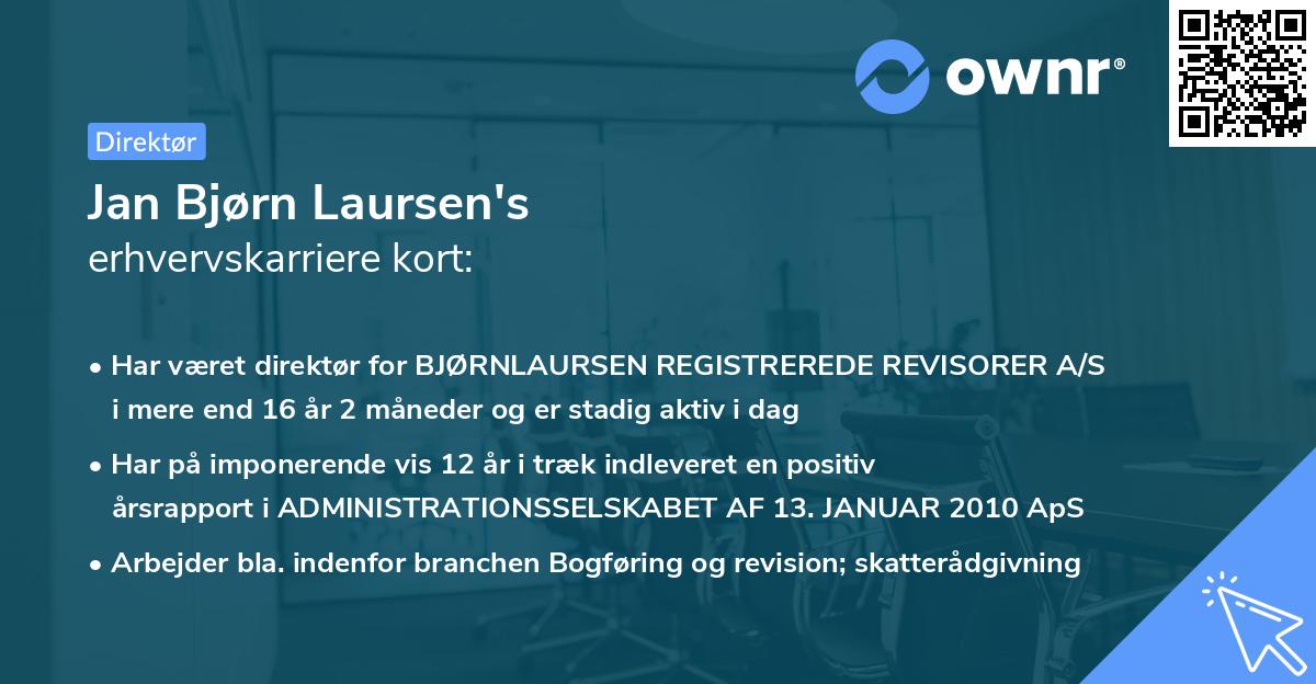 Jan Bjørn Laursen's erhvervskarriere kort