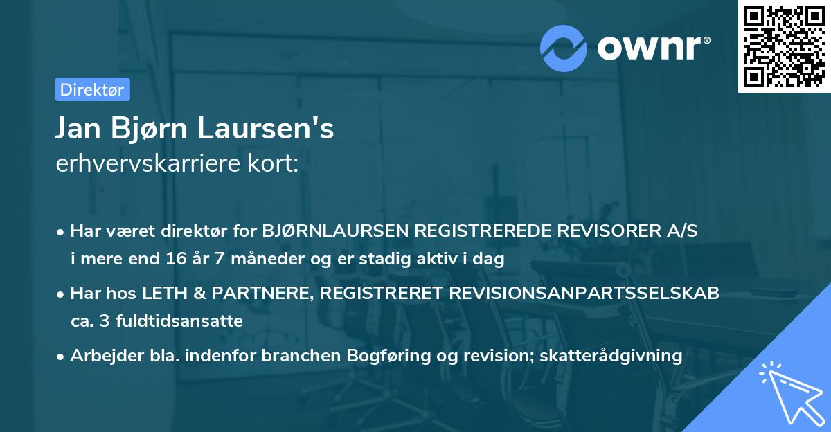 Jan Bjørn Laursen's erhvervskarriere kort