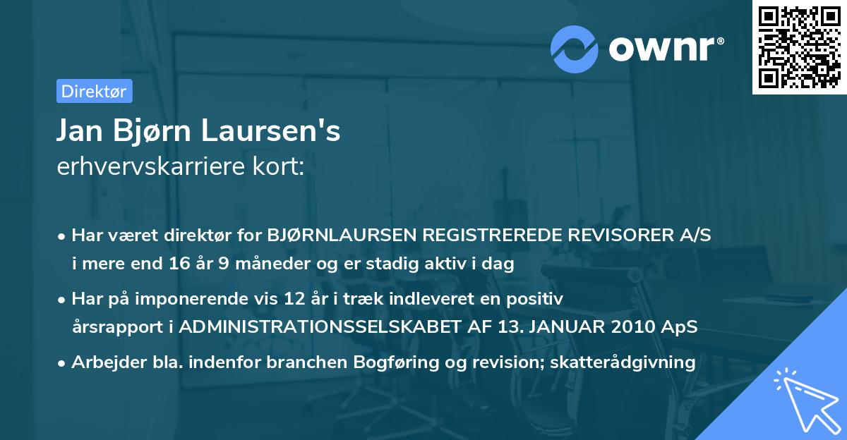 Jan Bjørn Laursen's erhvervskarriere kort