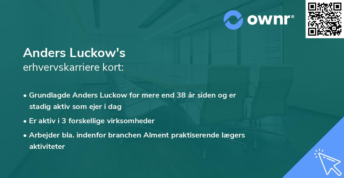 Anders Luckow's erhvervskarriere kort
