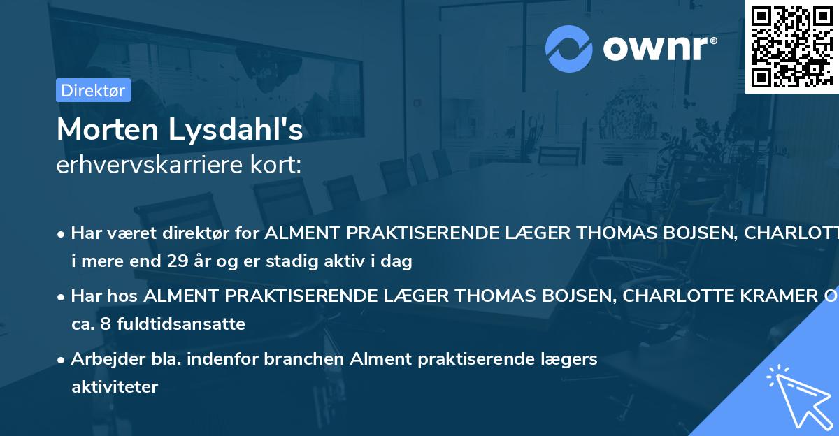 Morten Lysdahl's erhvervskarriere kort