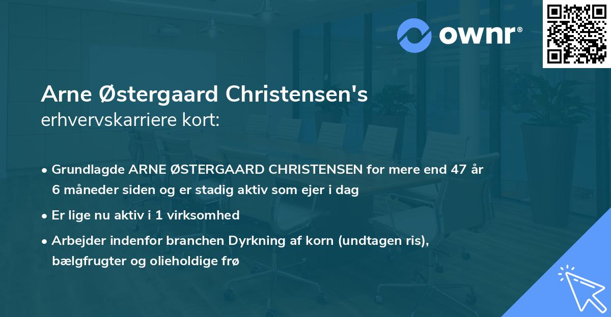 Arne Østergaard Christensen's erhvervskarriere kort