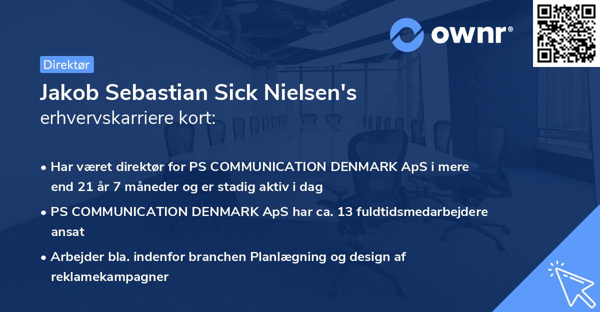 Jakob Sebastian Sick Nielsen's erhvervskarriere kort