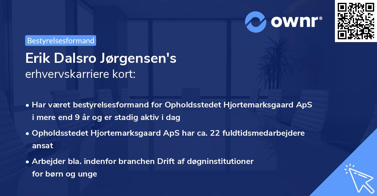 Erik Dalsro Jørgensen's erhvervskarriere kort