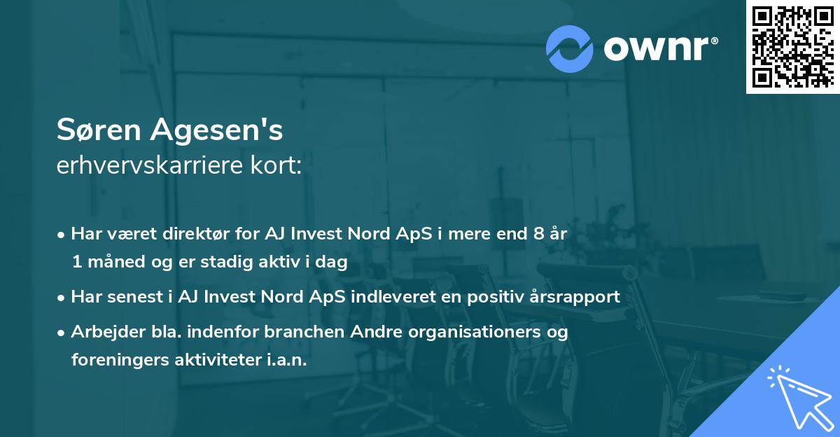 Søren Agesen's erhvervskarriere kort