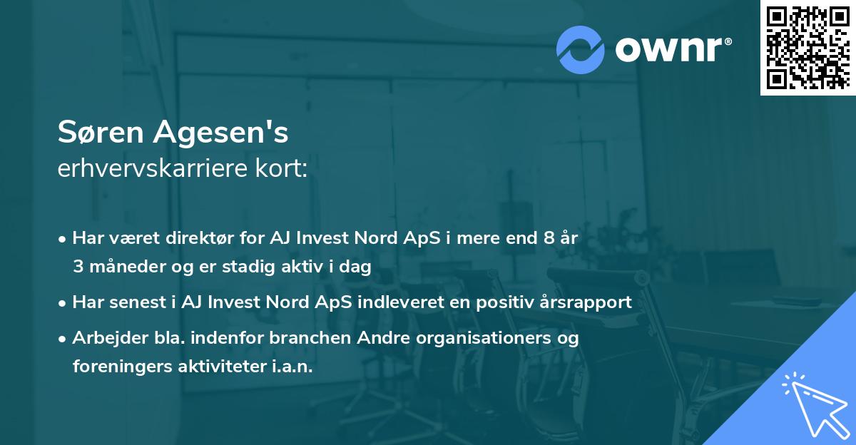 Søren Agesen's erhvervskarriere kort