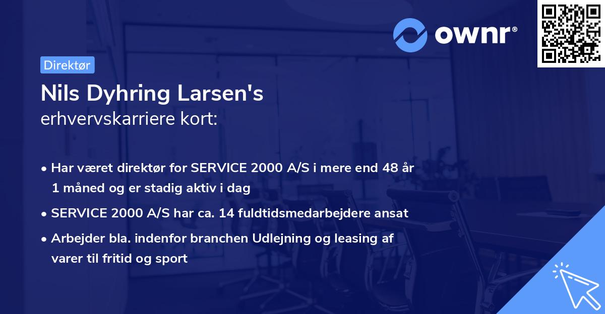 Nils Dyhring Larsen's erhvervskarriere kort