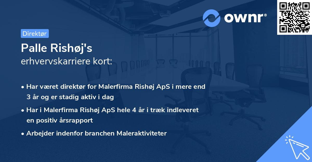 Palle Rishøj's erhvervskarriere kort