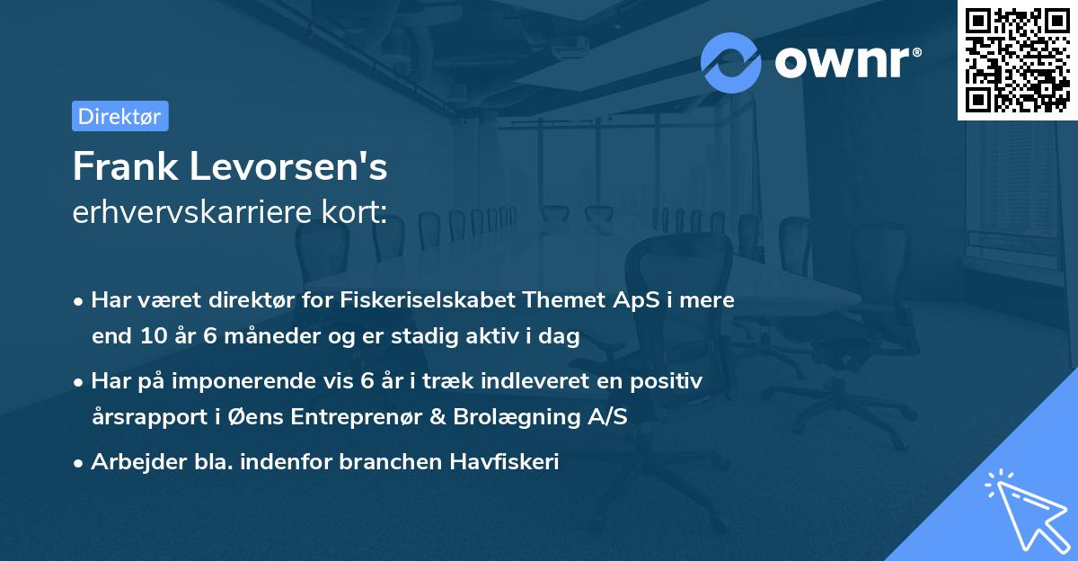Frank Levorsen's erhvervskarriere kort