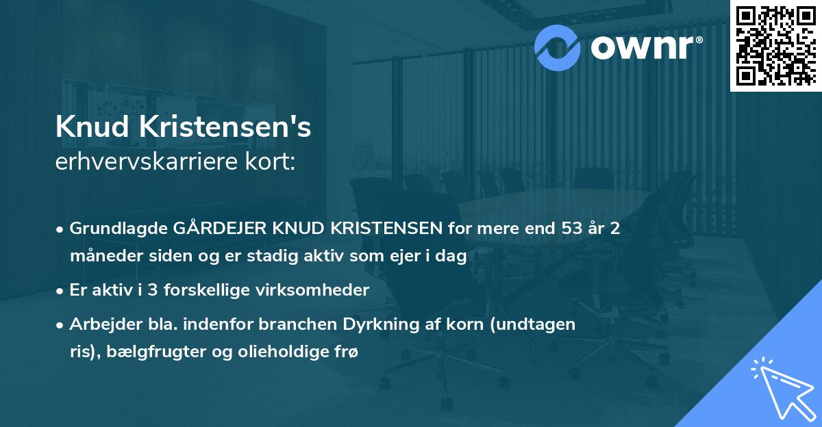 Knud Kristensen's erhvervskarriere kort