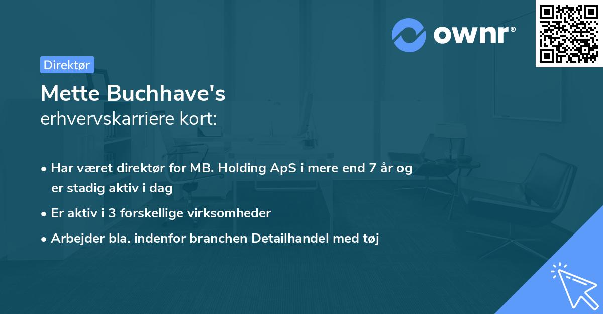 Mette Buchhave's erhvervskarriere kort