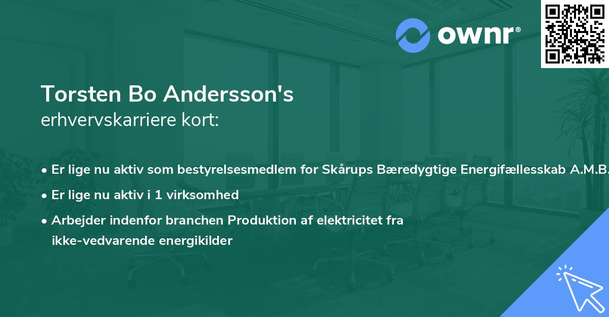 Torsten Bo Andersson's erhvervskarriere kort