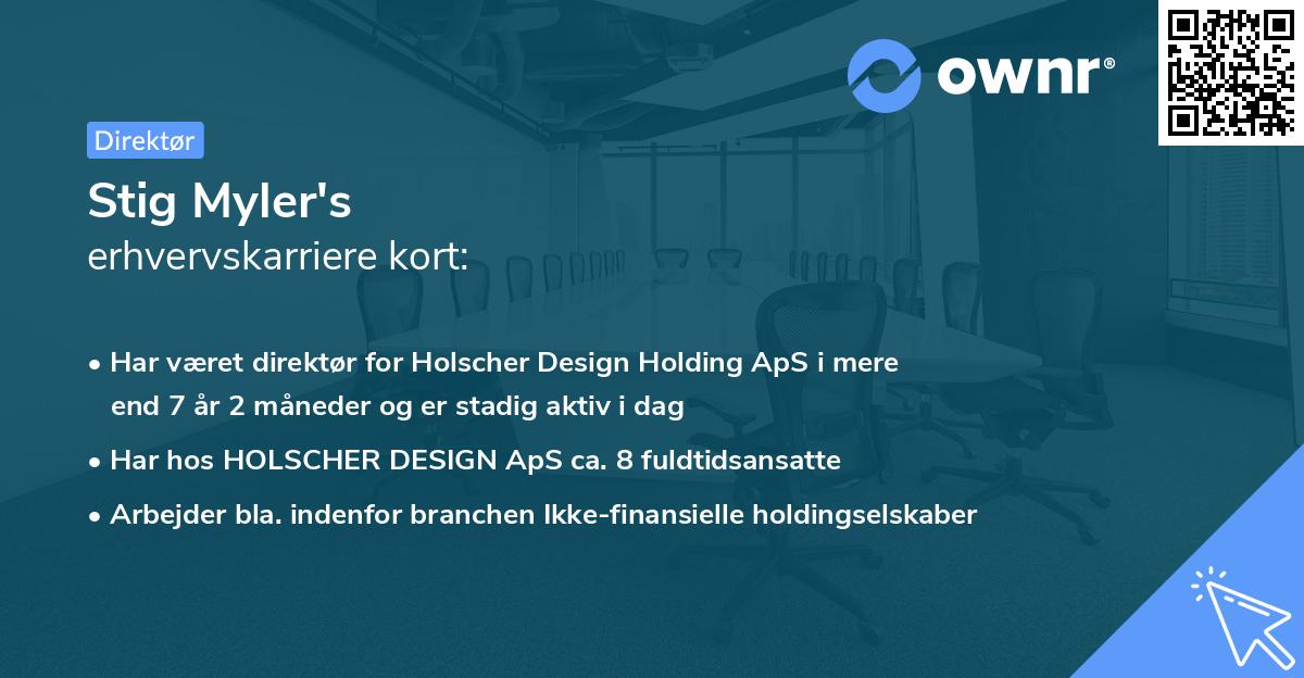Stig Myler's erhvervskarriere kort