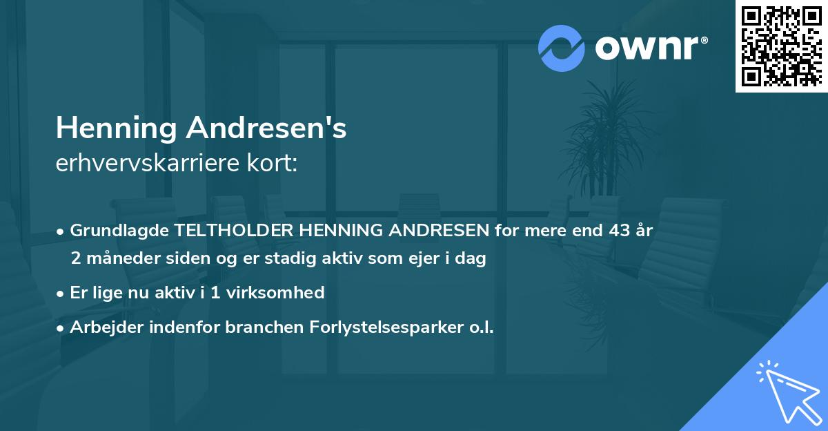 Henning Andresen's erhvervskarriere kort