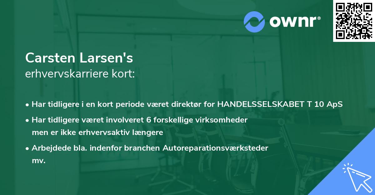 Carsten Larsen's erhvervskarriere kort