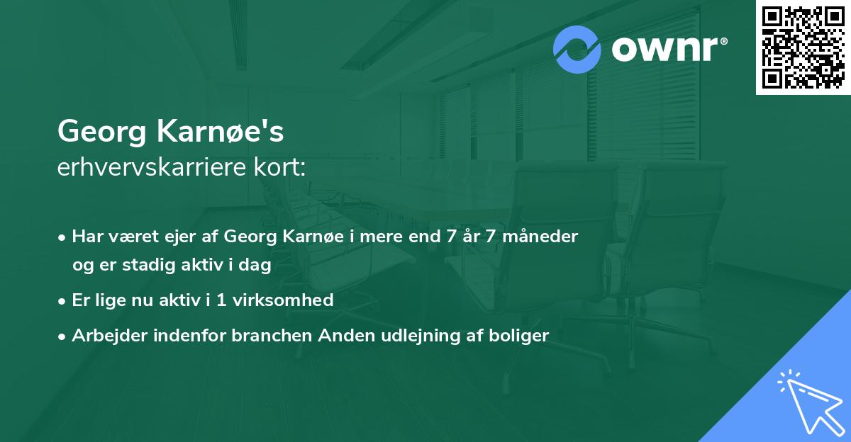 Georg Karnøe's erhvervskarriere kort
