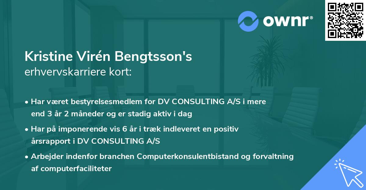 Kristine Virén Bengtsson's erhvervskarriere kort