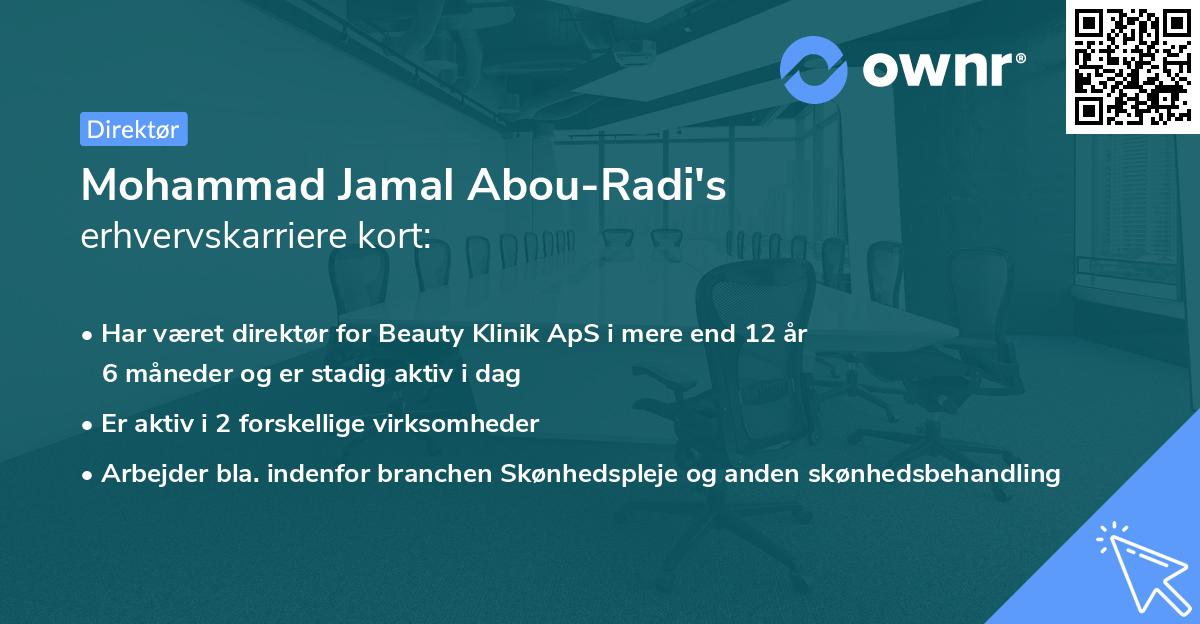 Mohammad Jamal Abou-Radi's erhvervskarriere kort