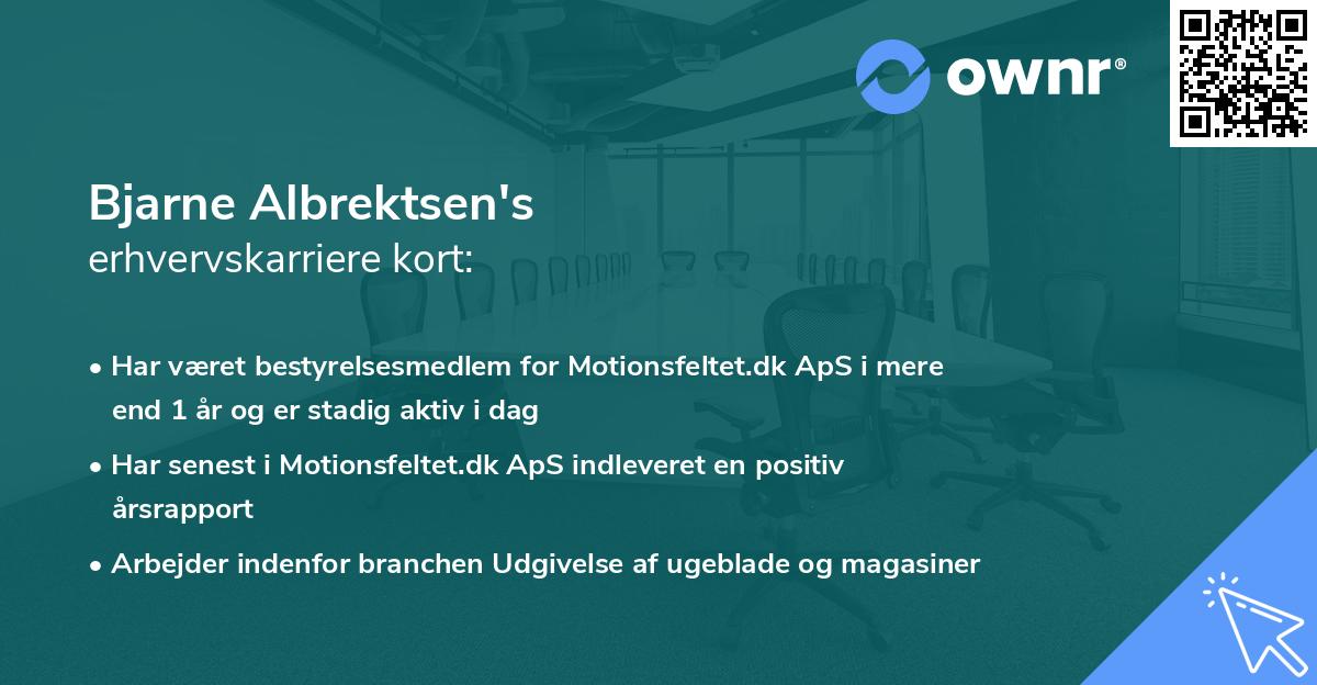 Bjarne Albrektsen's erhvervskarriere kort