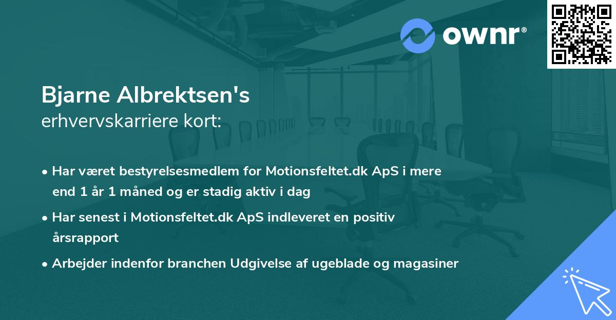 Bjarne Albrektsen's erhvervskarriere kort