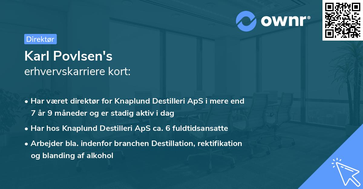 Karl Povlsen's erhvervskarriere kort