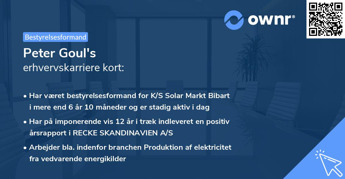 Peter Goul's erhvervskarriere kort