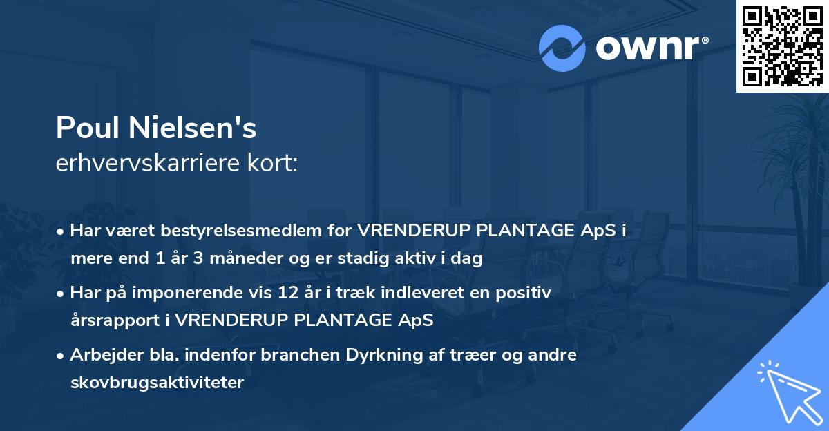 Poul Nielsen's erhvervskarriere kort