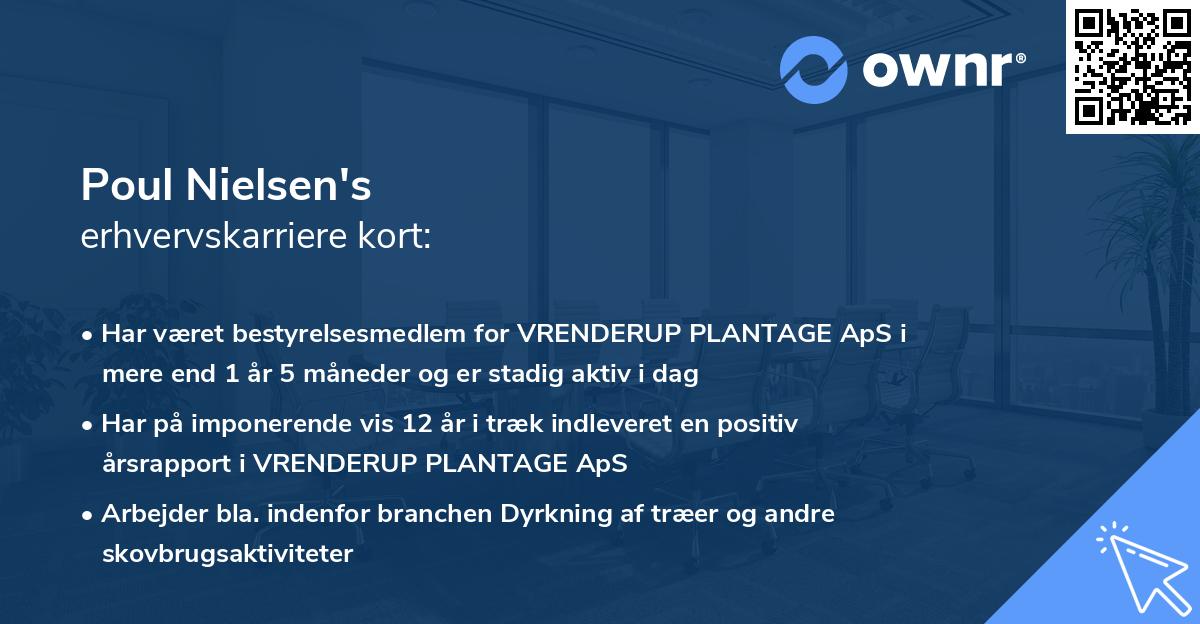 Poul Nielsen's erhvervskarriere kort