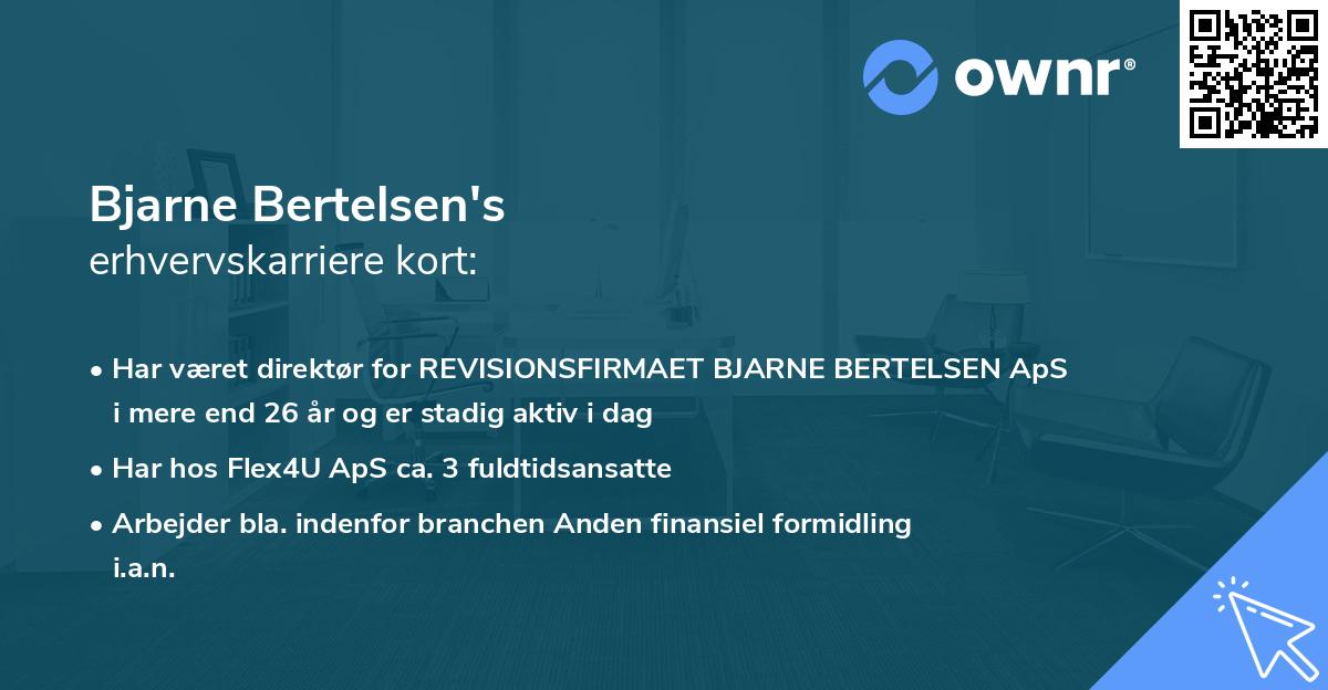 Bjarne Bertelsen's erhvervskarriere kort