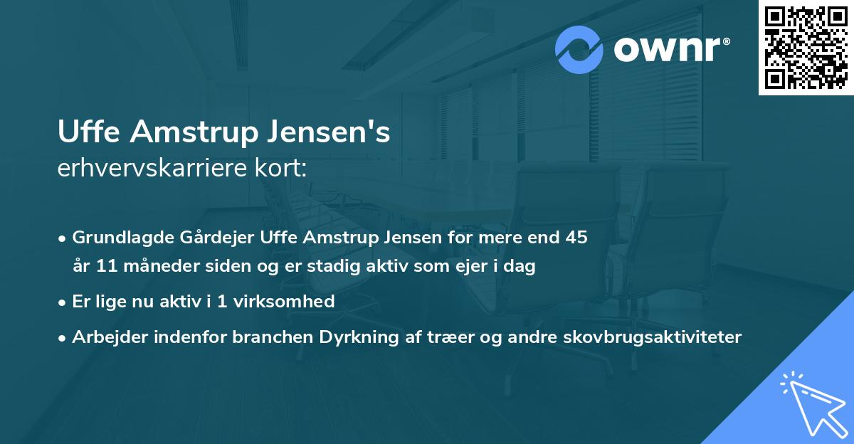Uffe Amstrup Jensen's erhvervskarriere kort