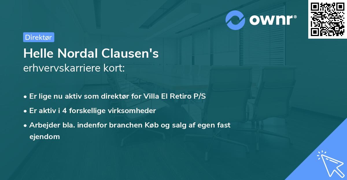 Helle Nordal Clausen's erhvervskarriere kort