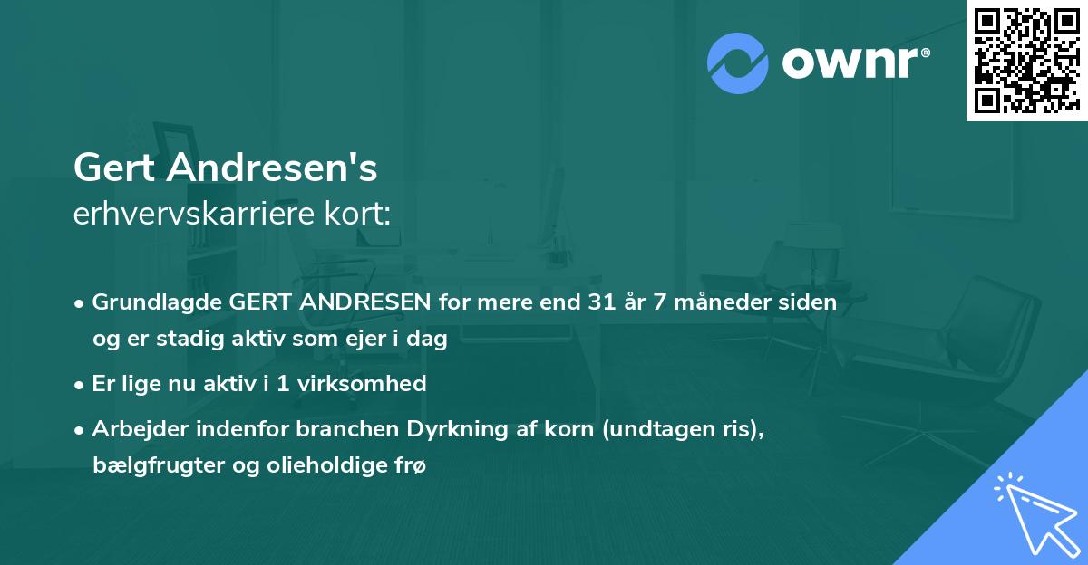 Gert Andresen's erhvervskarriere kort