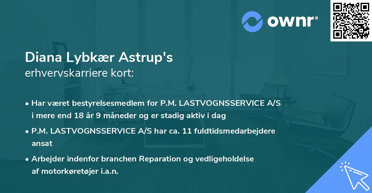 Diana Lybkær Astrup's erhvervskarriere kort