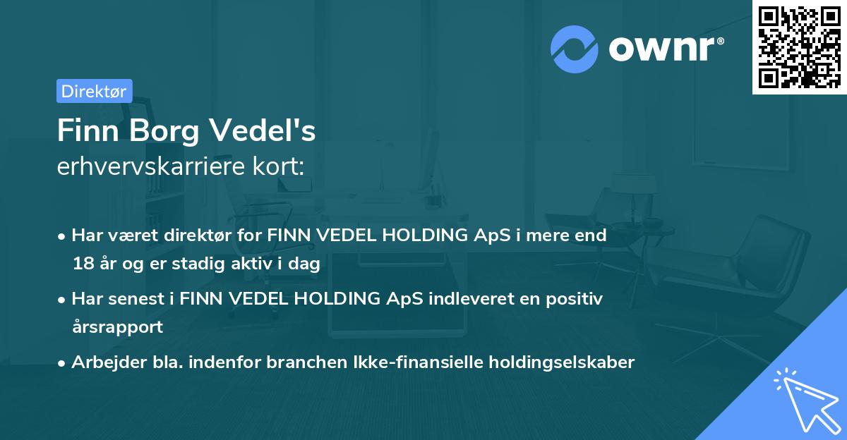 Finn Borg Vedel's erhvervskarriere kort
