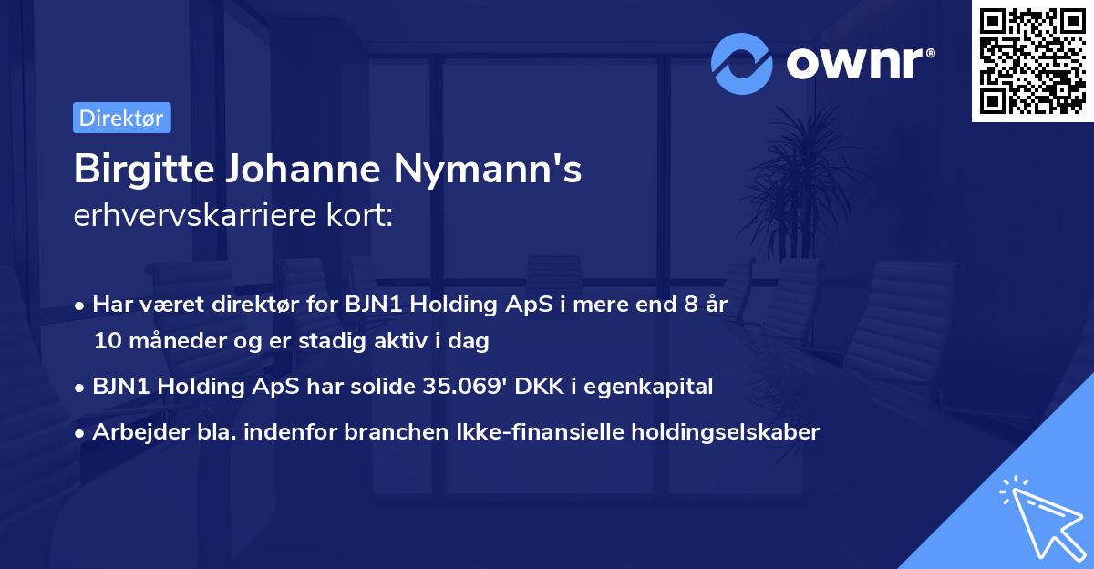 Birgitte Johanne Nymann's erhvervskarriere kort