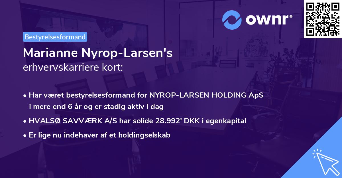 Marianne Nyrop-Larsen's erhvervskarriere kort