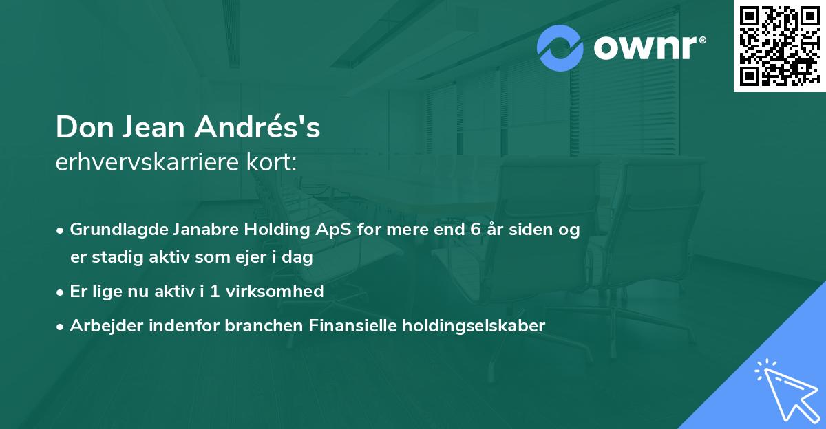 Don Jean Andrés's erhvervskarriere kort