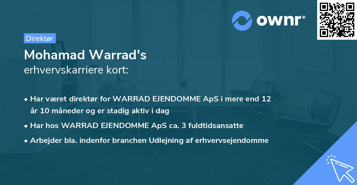 Mohamad Warrad's erhvervskarriere kort