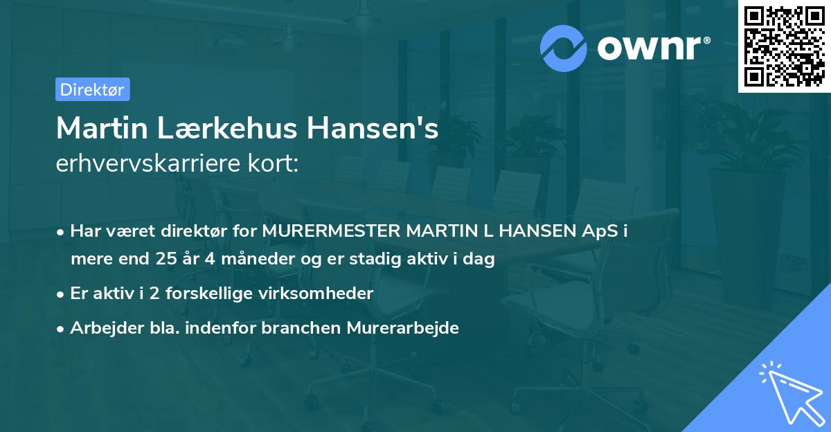 Martin Lærkehus Hansen's erhvervskarriere kort