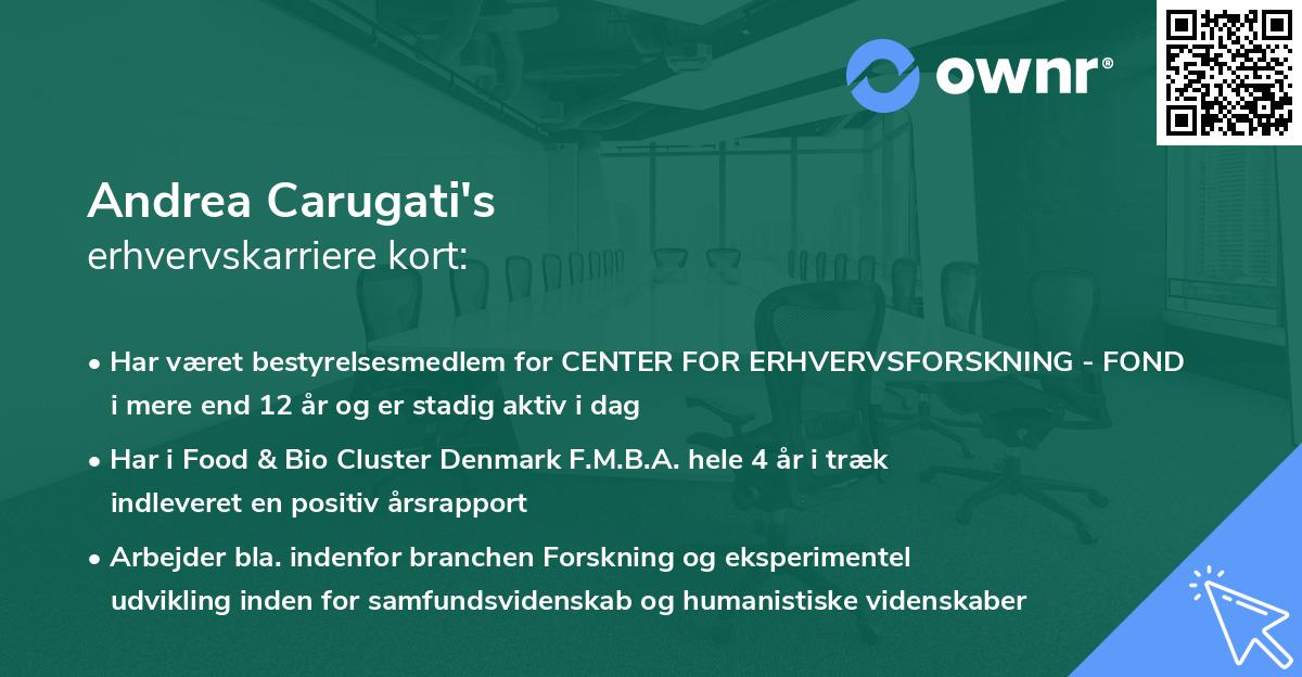 Andrea Carugati's erhvervskarriere kort