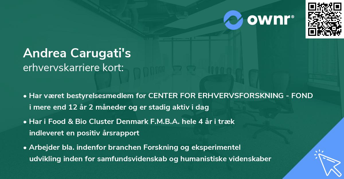 Andrea Carugati's erhvervskarriere kort