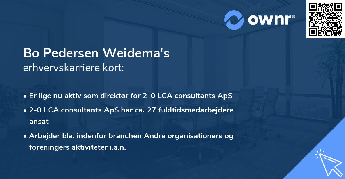 Bo Pedersen Weidema's erhvervskarriere kort