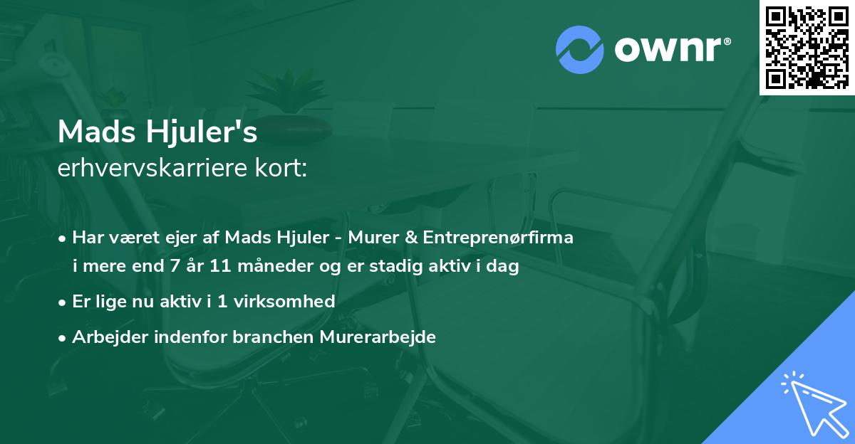 Mads Hjuler's erhvervskarriere kort
