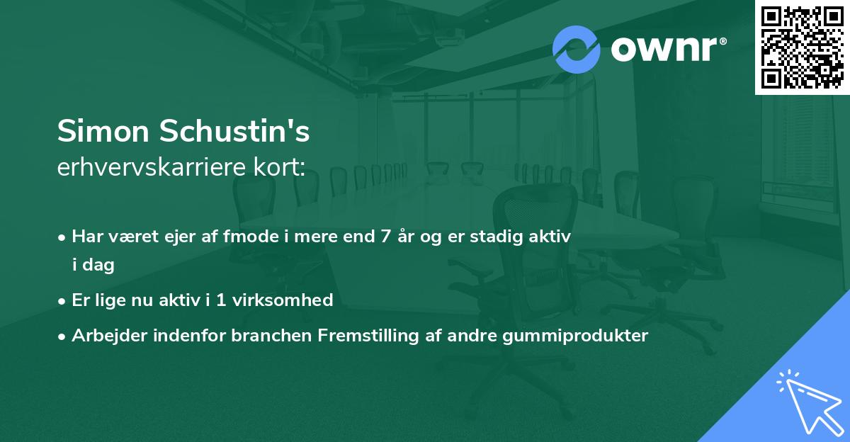 Simon Schustin's erhvervskarriere kort
