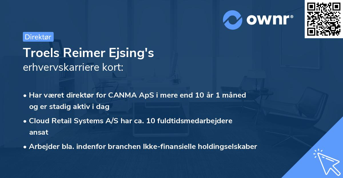 Troels Reimer Ejsing's erhvervskarriere kort