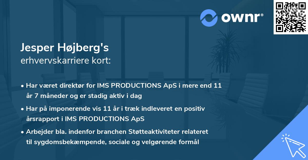 Jesper Højberg's erhvervskarriere kort