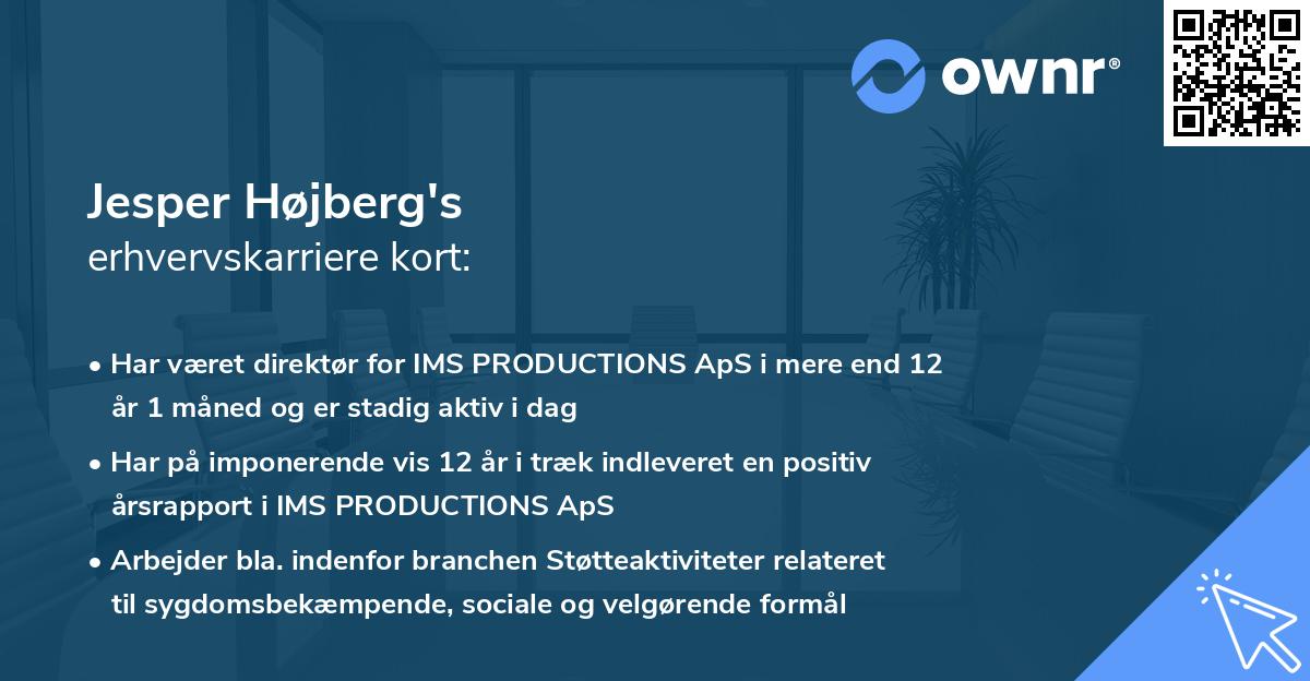 Jesper Højberg's erhvervskarriere kort
