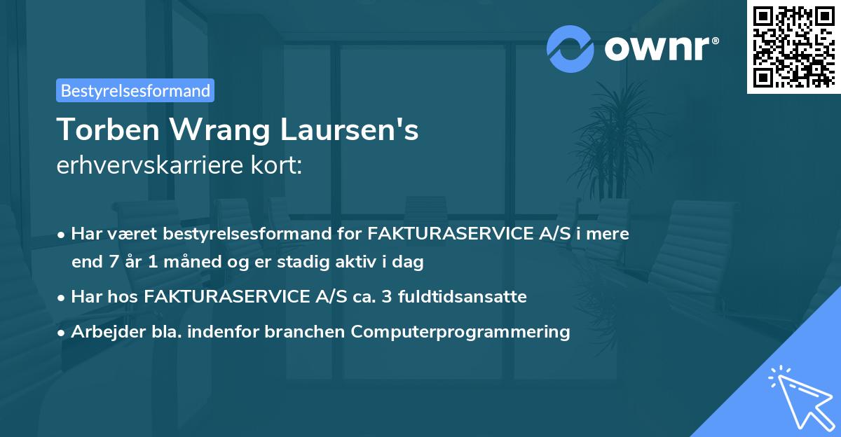 Torben Wrang Laursen's erhvervskarriere kort
